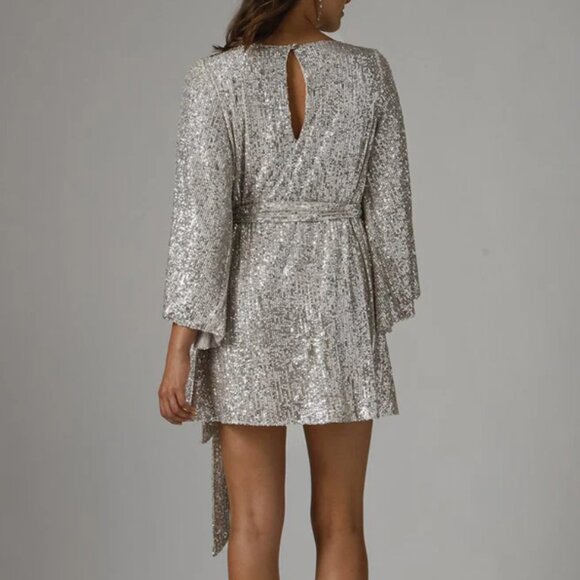 Jay Godfrey Maggie Sequin Long Sleeve Mini Dress 00 - Picture 3 of 10